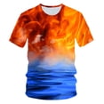 thumbnail image 1 of 2021 Flame Boy's kids T-shirt verano moda de manga corta para niñas 3D cuello redondo tops Color elemento camisa de moda para niños T-shirt8T Gao Jinjia LED, 1 of 2
