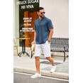 thumbnail image 6 of COOFANDY Men's Linen Shirts Short Sleeve Casual Banded Collar Shirt Summer Beach Hippie Shirts, 6 of 10