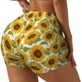 thumbnail image 2 of Fotbe Sunflowers Seamless Shorts, Womens Workout Shorts High Waist Stretch Booty Short for Gym/Yoga/Running/Biking-, 2 of 9