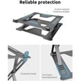 thumbnail image 3 of Laptop Stand – Lightweight & Durable Metal Design - Aluminum Foldable Portable Computer Stand - Ergonomic Laptop Holder - Multi-Angle Notebook Riser – For All Laptops 11-17”, 3 of 8
