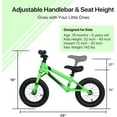 thumbnail image 6 of CREATIVE HOBBIES 12 Inch Toddler Balance Bike, No Pedal Training Bicycle with Adjustable Seat Height - for Kids 18 Months to 6 Years Old Boys and Girls - Easy Assembly and Adjustments, Toddler Bike, 6 of 6
