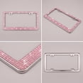 thumbnail image 2 of 1-Piece Square-Hole License Plate Frame, Sparkling Cute Rhinestones, Stainless Steel Material, Unisex, pink, 2 of 6