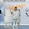 thumbnail image 6 of Garvee 50 inch Pet Grooming Bath, Medium Stainless Steel Cleaning Bathing Station, Silver, 6 of 7