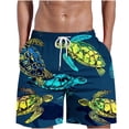 thumbnail image 2 of Puntoco Pantalones Cortos Con Estampado Hawaiano Para Hombre, Pantalones Cortos Con Bolsillo Y Cordón, Color L, 2 of 5
