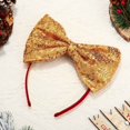 thumbnail image 4 of Christmas Bow Headband Sequin Bow Hair Hoop Holiday Cute Headbands Big Bows Hair Band Christmas Party Gifts Hair Accessory for Women and Kids (B Red), 4 of 4