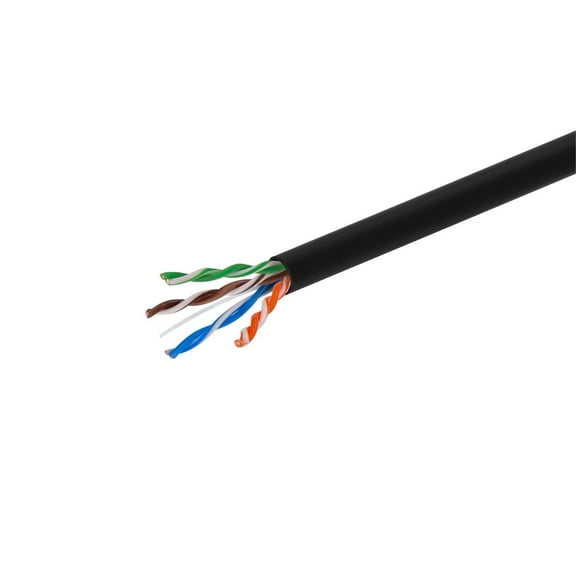 Monoprice Cat5e Bulk Bare Cable - 100 Feet - Black | Network Internet Cord - Copper Ethernet Cable UTP Solid Riser Rated (CMR) 350MHz 24AWG