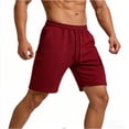 thumbnail image 5 of Lovzfmll Men's Summer Beach Casual Running Sports Shorts, 5-Inch Straight Leg Athletic Bermuda Shorts Wine, S, 5 of 7