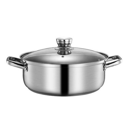 

NUOLUX 1pc Practical Induction Cooker Pot Household Hot Pot Kitchenware (Silver)