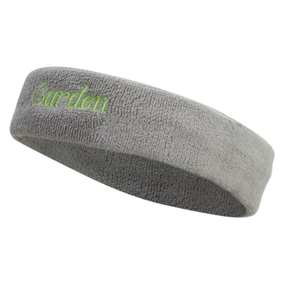 Garden Embroidered Head Band (Terry) - Lt Grey OSFM