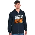 thumbnail image 4 of Football Helmet Never Down Never Out Zip Hoodie Sweatshirt Men Brisco Brands S, 4 of 6