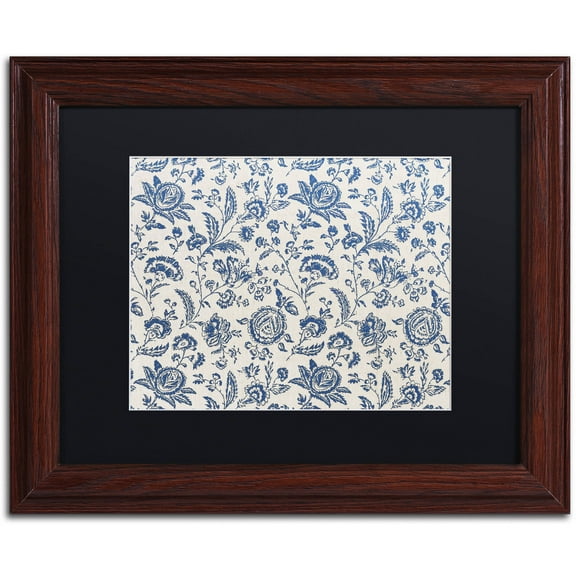 Trademark Fine Art "Toile Fabrics IX" Canvas Art by Color Bakery Black Matte, Wood Frame