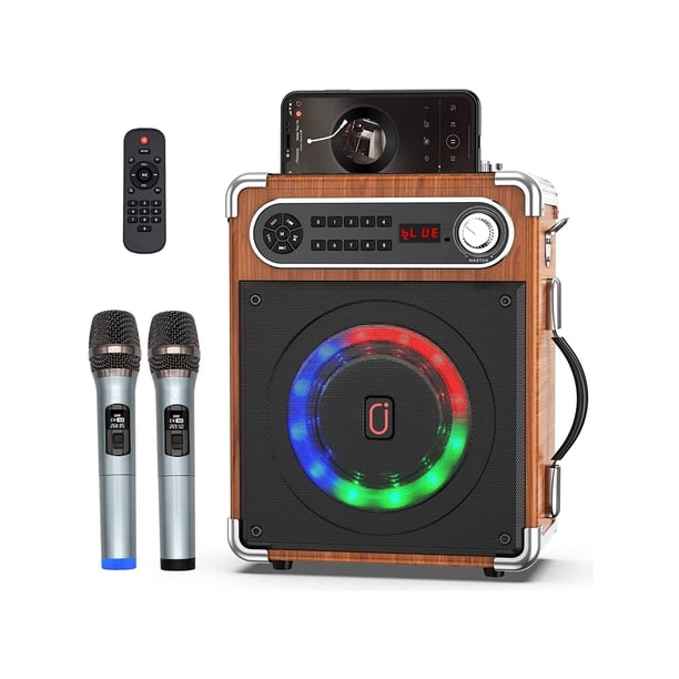 JYX Karaoke Machine With 2 UHF Wireless Microphones, Bluetooth Speaker ...