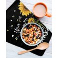 thumbnail image 3 of Yellow Sunflower Kitchen Dish Towels for Drying Dishes Set of 4, Summer Flower Bee Sunshine Black Waffle Weave Microfiber Hand Tea Bathroom Towels Quick Dry & Absorbent Towel 12x12, 3 of 7