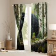 thumbnail image 3 of Homewish Safari Deer Black Out Curtains,Rustic Plant Tree Curtains Pack of 2 (42x63 Each),Green Black Bedroom Curtains For Boys Teens,Super Cozy Room Decor, 3 of 6