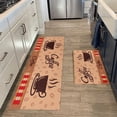 thumbnail image 3 of Coffee Kitchen Rugs and Mats Sets of 2,Brown Kitchen Decoration Non-Slip Absorbent Mat for Sink Waterproof Runner Rug for Laundry Room,17x24+17x48inch, 3 of 5