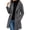 Gray, variant on Cmfcve Womens Plus Size Hooded Coats Double‑Breasted Mid Length Overcoat Long Sleeve Casual Outerwear Jacket