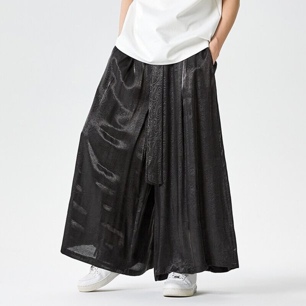Pantalones Culotte Casuales de Verano Para Hombre, Ligeros, Transpirables, de Corte Holgado, Cómodos, Para Uso Diario.
