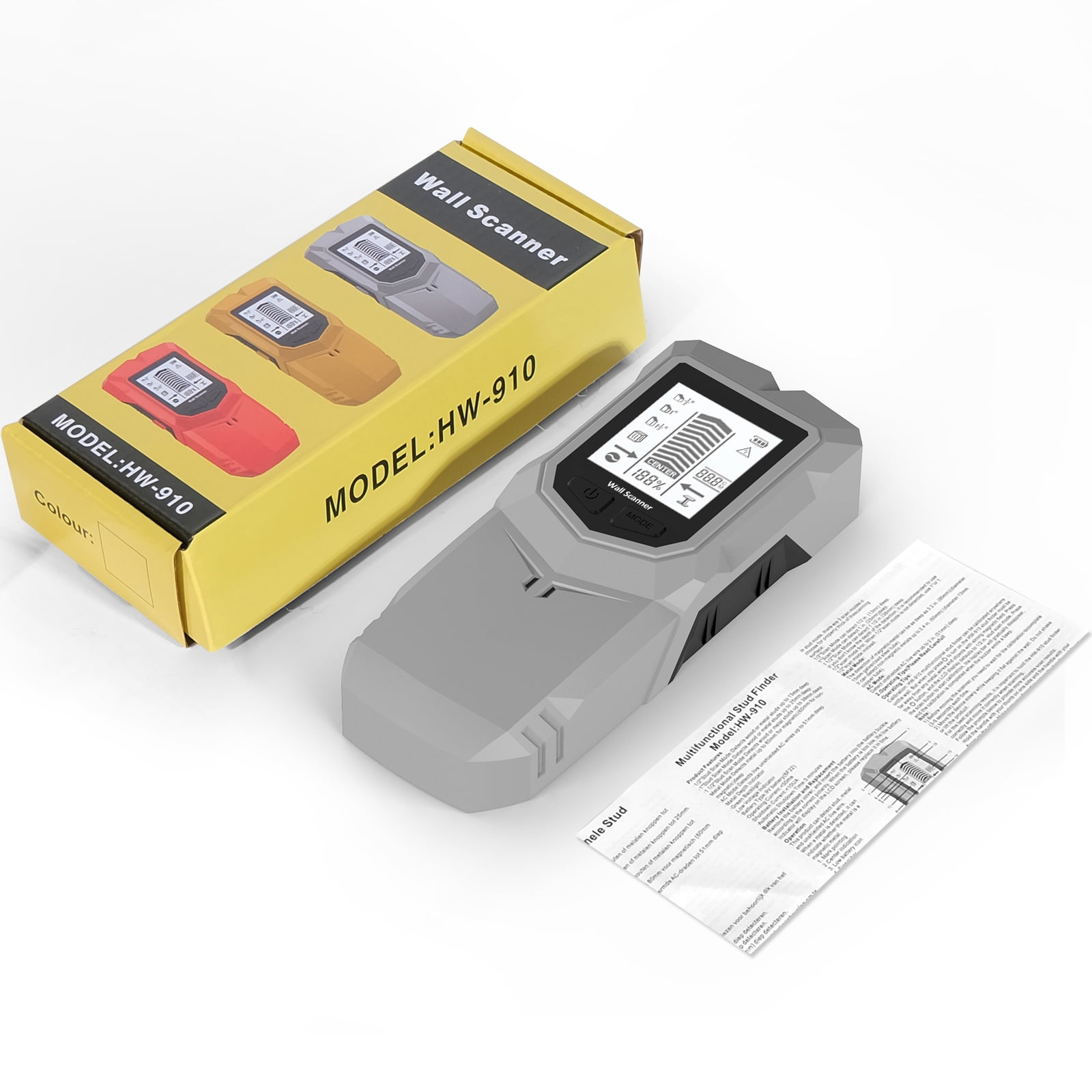 Multi-Surface Wall Scanner With Depth Detection For Metal Wiring In Ceilings Floors & Electrical Installations