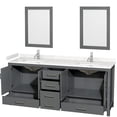 thumbnail image 2 of Wyndham Collection Sheffield 80" Wood Double Bathroom Vanity in Dark Gray/Chrome, 2 of 4