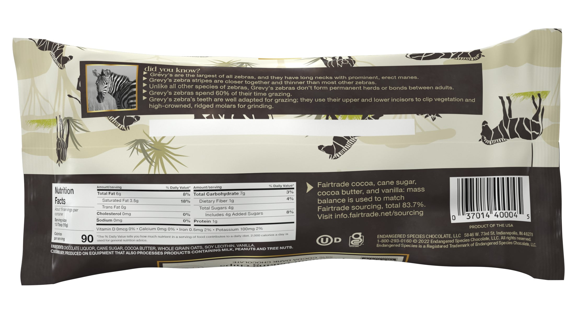 (3 pack) Endangered Species 10oz Chocolate Premium Oat Milk Baking Chips, 55% Cocoa