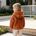 thumbnail image 6 of MKOSPLRT Girls Hooded Jacket Fuzzy Fleece Hoodie 12Months-5Years Winter Warm Solid Color Teddy Coat Zip-up Bear Ear Outerwear with Pocket, 6 of 8