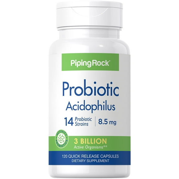 Probiotic Acidophilus 14 Strains 3 Billion Organisms | 120 Capsules for Men and Women | by Piping Rock
