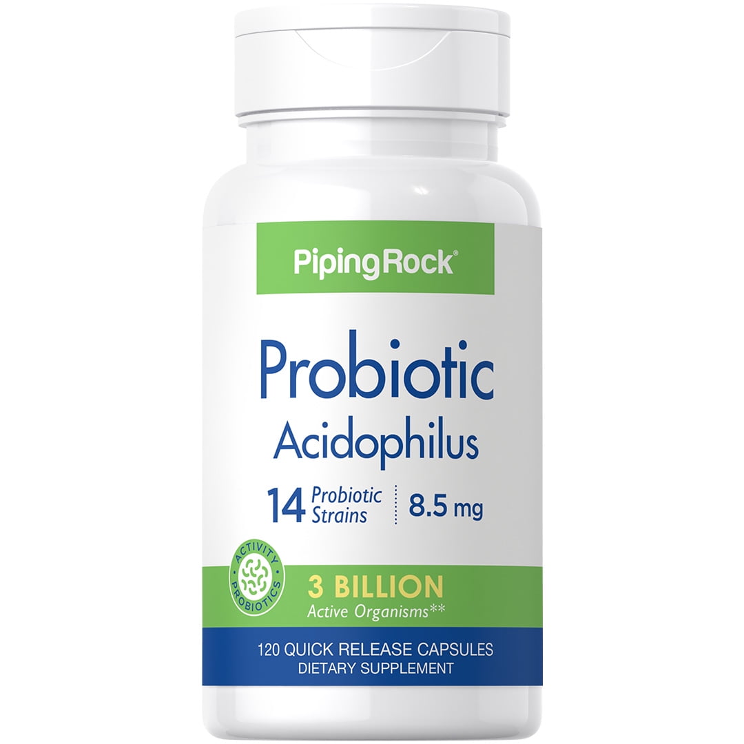 Probiotic Acidophilus 14 Strains 3 Billion Organisms | 120 Capsules for Men and Women | by Piping Rock