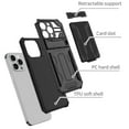 thumbnail image 2 of Cutyskin iPhone 15 Pro Max Armor Case with Hidden Card Holder Detachable Wallet Cover, Built-in Kickstand, Camera Lens Protection, Tough Rugged Shockproof Phone Case for iPhone 15 Pro Max, Black, 2 of 9
