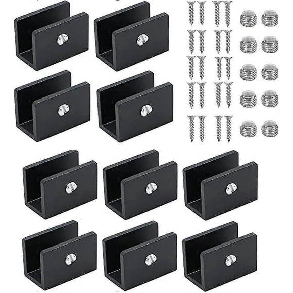 10 Pieces Adjustable Glass Shelf Bracket Clamp Glass Railing Clamp Bracket, For 8-10mm Thick Glass Zszjbv53