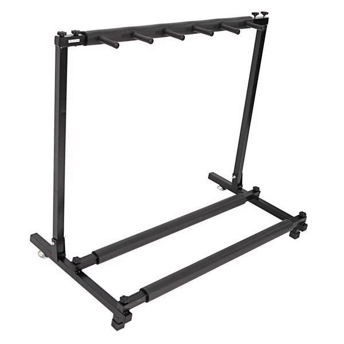 5-Guitar Folding Stand Rack, Holds 5 Guitars, Sturdy Iron Construction with Neoprene Rubber Protection, Portable Foldable Design