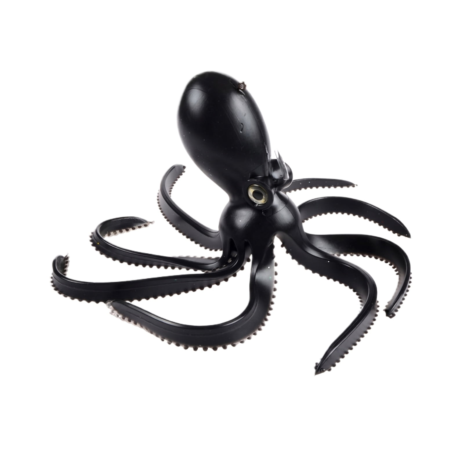 9.4in Lure Soft Bait Octopus Squid with Integrated Hook Simulation Artificial Bait for Boat and Sea Fishing Realistic Gear for Saltwater Angling Black
