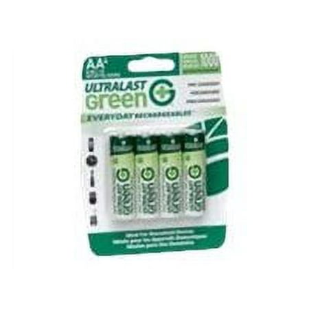 Ultralast Ulged4aa Green Everyday Reables Aa Nimh , 4 Pk