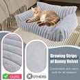 thumbnail image 5 of Cute Cat Couch Bed for Indoor Cats, Fluffy Pet Cat Sofa with Premium Soft Corduroy Fleece, Cute Small Dog Beds for Small Dogs, Fuzzy Puppy Chair with Removable Washable Cover (30x20x10,Grey), 5 of 6