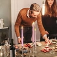 thumbnail image 4 of Topsics Bougies Coniques Dégradées Rouges, Ensemble de 4 Bougies Coniques Torsadées en Spirale, Chandeliers Coniques Non Parfumés de 10 Pouces de Hauteur, Décorations de Maison et de Mariage, 4 of 6