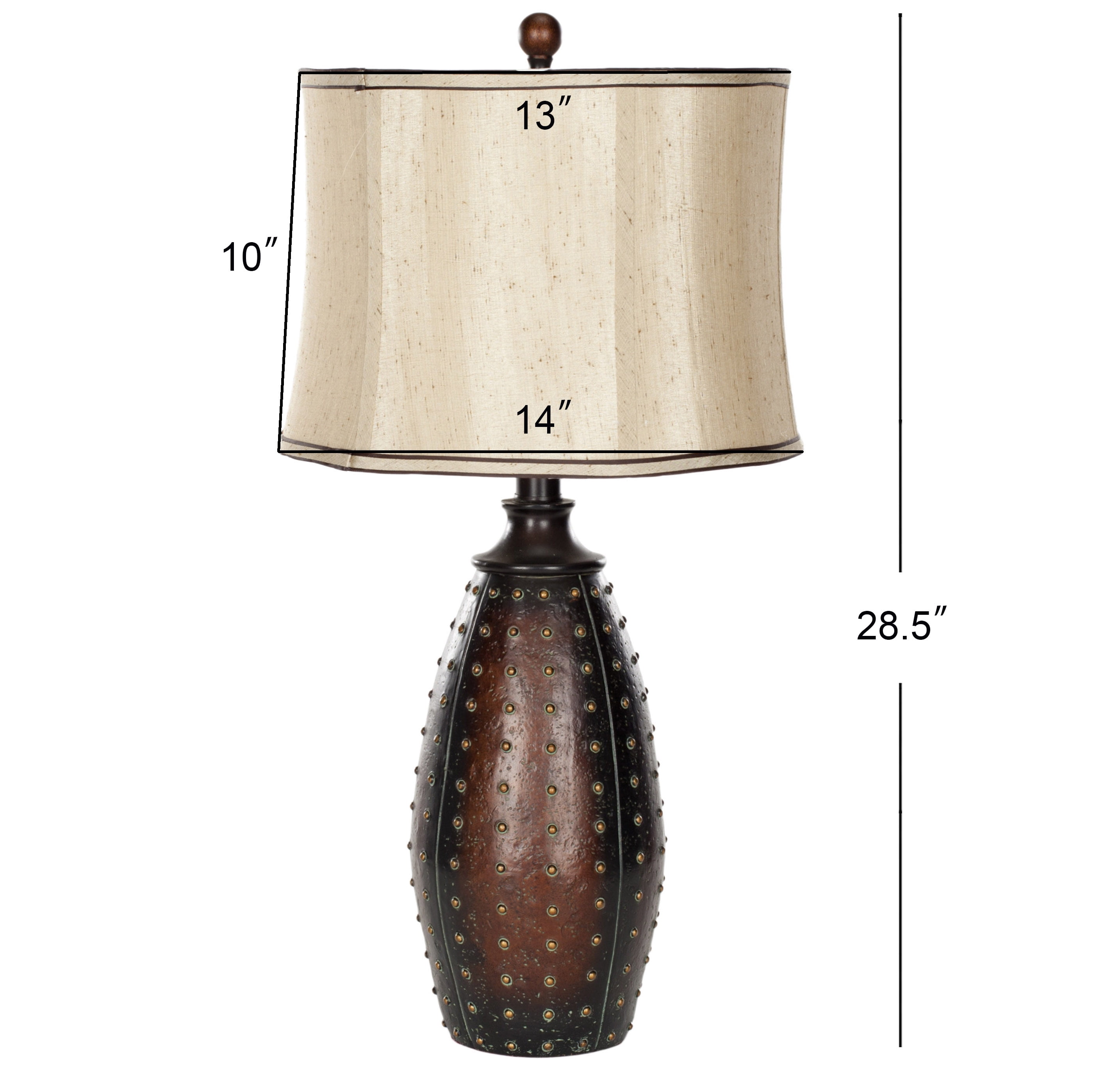 SAFAVIEH Santa 28 in. Brown Resin Table Lamp with Beige Polyester Shade, Set of 2