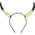 thumbnail image 2 of Diadema con cuernos de diablo, cuerno de bruja Demonio de Halloween para niñas y mujeres, tocados para el Día de los muertos, accesorios para el cabello, cuernos de buey del diablo rojo negro, Co, 2 of 5