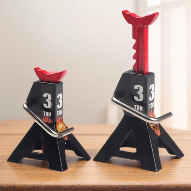 Estbridge 2 PCS Jack Stands 3 Ton Car Jack Stands Double Locking Adjustable Height for 1/10 RC Crawler Car (Red)