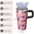thumbnail image 3 of 20oz elephant Stainless Steel Tumbler with Handle and Straw Insulated Travel Coffee Mug Water Bottle with Lid and Straw Keeps Drinks Cold 24H Hot 12H Gift for Women Men, 3 of 6