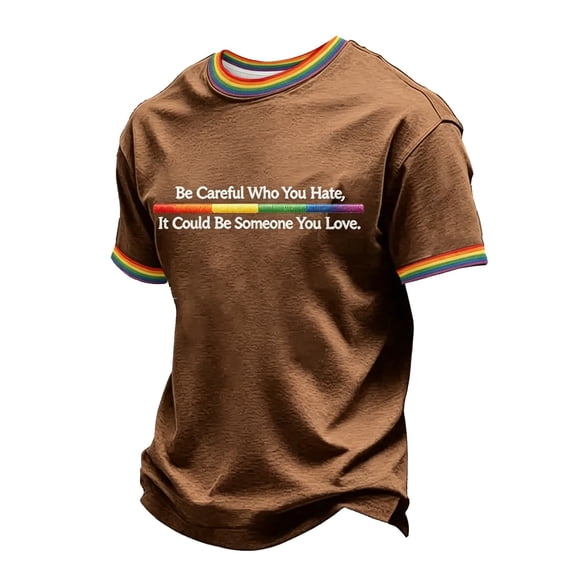 Gay Pride Shirt for Men, We The People Means Everyone USA Equality Rainbow Flag LGBTQ Tee