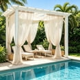 thumbnail image 3 of Outdoor Mesh Sheer Curtain Panel Sun Block Light Filter Privacy Fabric Drape for Patio Gazebo Porch Indoor Window, 3 of 7