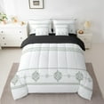 thumbnail image 2 of Manfei Western Aztec Bedding Queen Size, White Green Bed Set, Tribal Geometric Reversible Bedding Sets Queen Size, Lightweight Bedroom Decorative, 7pcs, 2 of 7