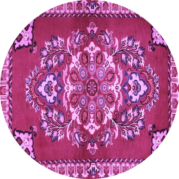 Ahgly Company Indoor Round Persian Purple Traditional Area Rugs, 6' Round