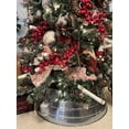 thumbnail image 3 of BIRDROCK HOME 4-Panel Christmas Tree Collar - Metal Holiday Skirt Decor - Water Base Protection from Pets (Silver) Soft Silver, 3 of 7