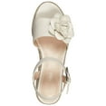 thumbnail image 3 of MARC FISHER Womens Ivory Padded Woven Flower Adjustable Strap Ankle Strap Venom Almond Toe Wedge Buckle Espadrille Shoes 9 M, 3 of 4
