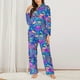 thumbnail image 2 of Fotbe Colorful Mushrooms Conjunto de Pijama de Manga Larga para Mujer con Estampado, Ropa de Dormir de 2 Piezas, Conjunto de Casa Suave y Cómodo con Bolsillos-Medium, 2 of 7
