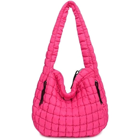 LHSHID Puffer Tote Bag Women Quilted Crossbody Bag Large Shoulder Puffy Summer Beach Purse Cloud Bubble Gym Pleat Pad