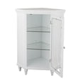 thumbnail image 5 of Teamson Home Florence Corner Floor Cabinet with a Decorative Tempered Glass Door, White, 5 of 11