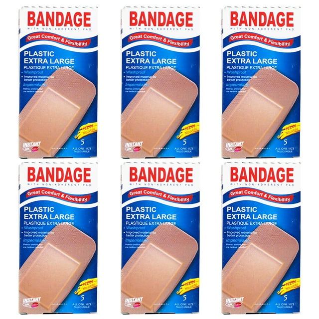 Instant Aid Plastic Extra Large Bandages (5 In 1 Pack) (Pack of 6) 311553 By Purest