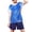 Blue., variant on Agkizg 2PC Short Sleeve Training Set Round Neck Top Elastic Waist Shorts Quickly Dry Breathable (Girl's or Girl's Plus),2-Piece Set