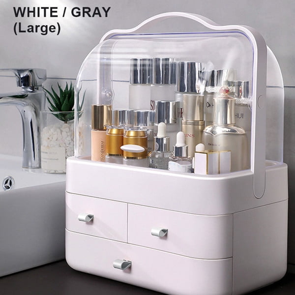 Upgraded Makeup Organizer, Large cosmetic storage box,Waterproof &  Dustproof Cosmetic Organizer Box,Fully Open Makeup Display Boxes,Makeup  Caddy